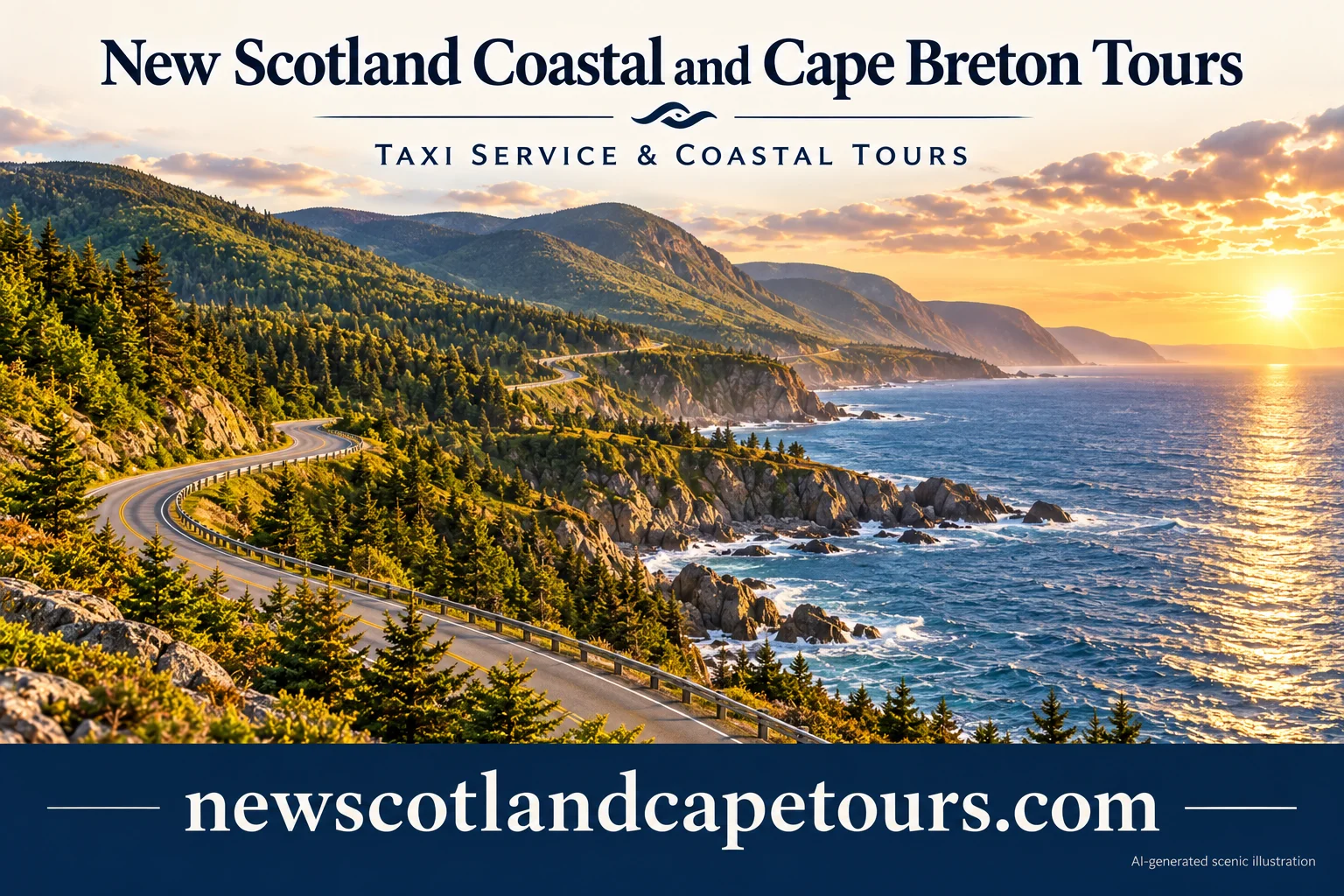Coastal tours · scenic illustration